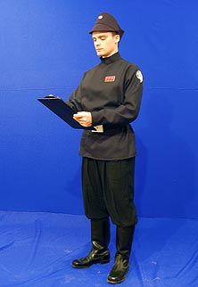 Detori übt seine Rolle vor der Bluescreen ein